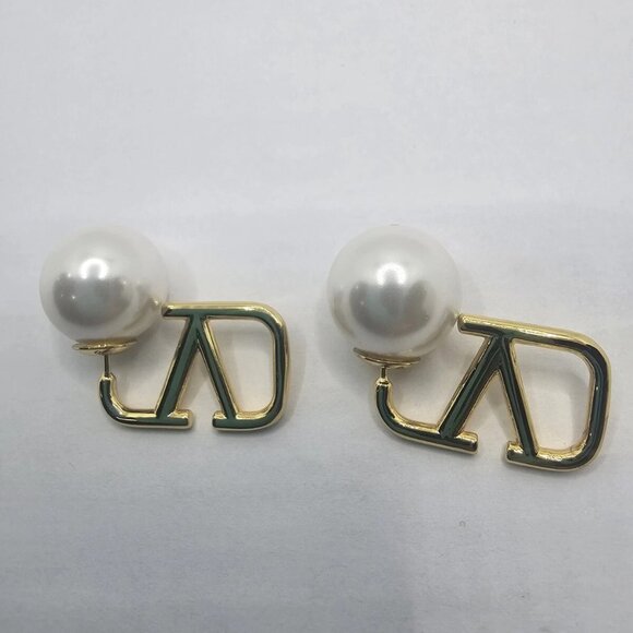 Valentino VLogo Signature Metal And Resin Earrings - Picture 5 of 11